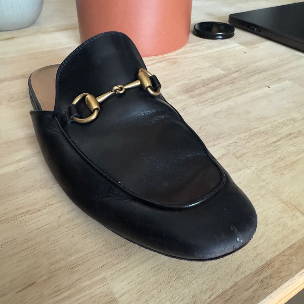 Gucci Black Horsebit Leather Mules - Picture 5 of 9